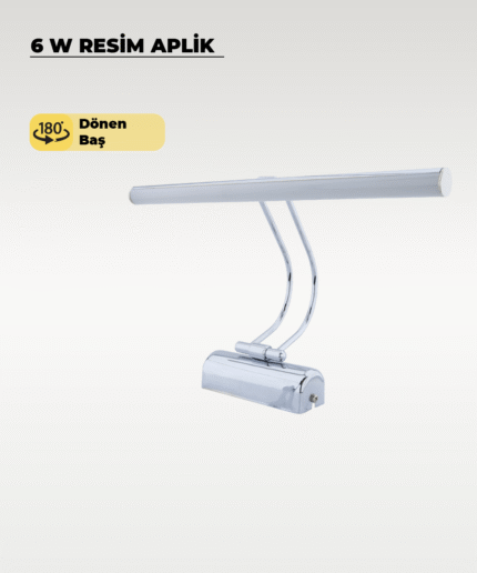 6W Krom Flüt Aplik 6500K (Beyaz Işık)