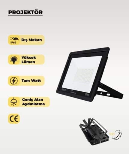 200W Led Projektör Beyaz Işık