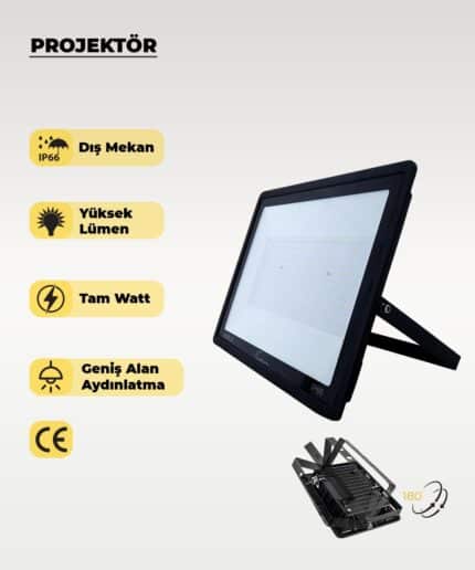 500W Led Projektör 6500K Beyaz Işık